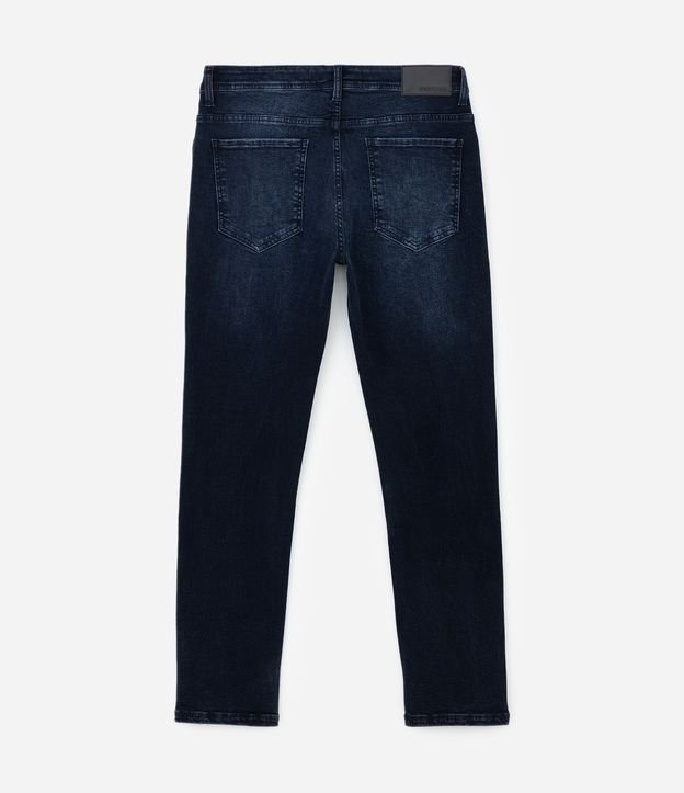 Calça Básica em Jeans com Bolsos Azul Escuto 2