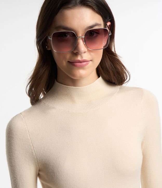 Óculos de Sol Quadrado Slim com Lentes Degradê