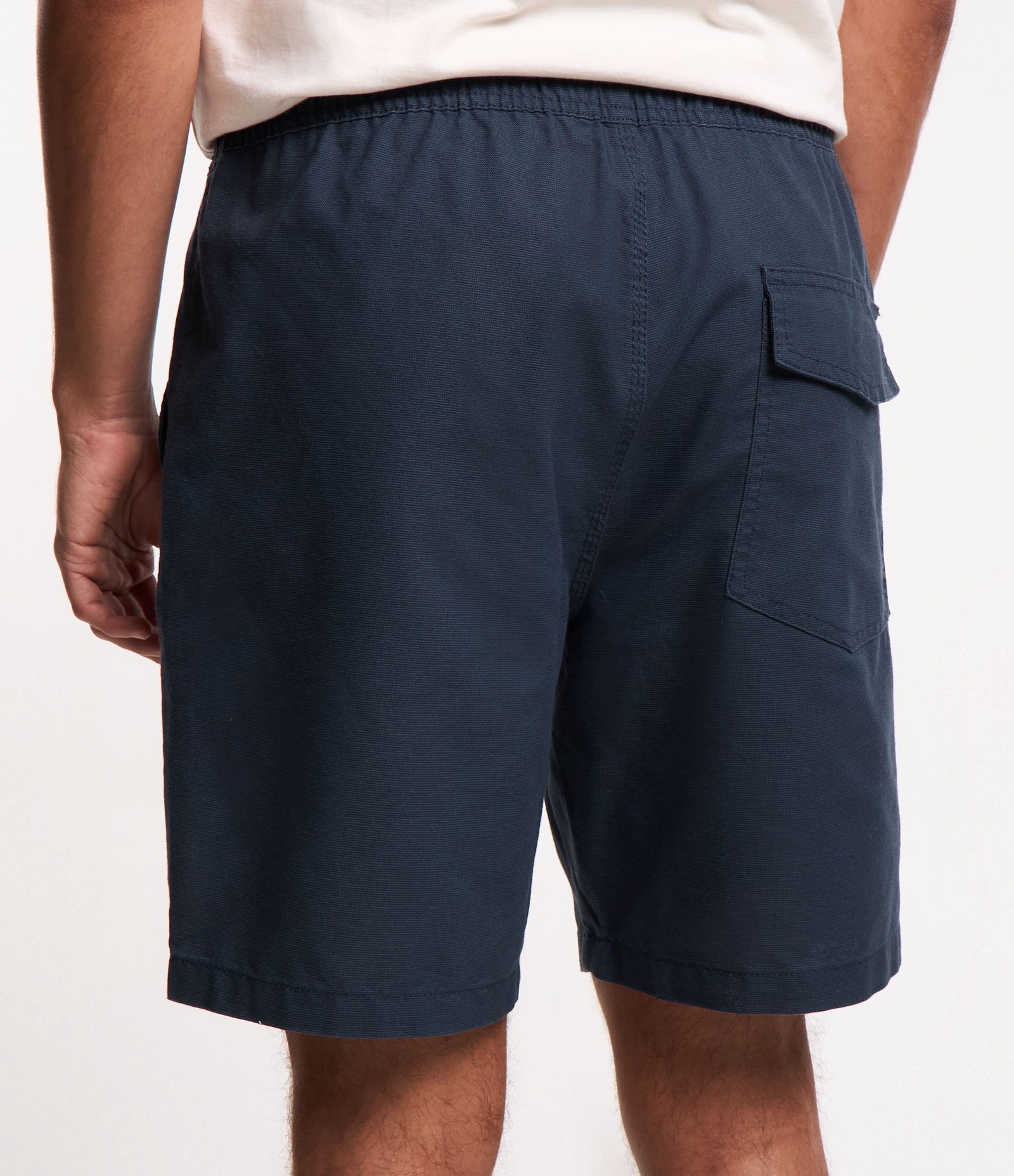 Bermuda Texturizada com Cós Elástico e Cordão para Ajuste Azul 3