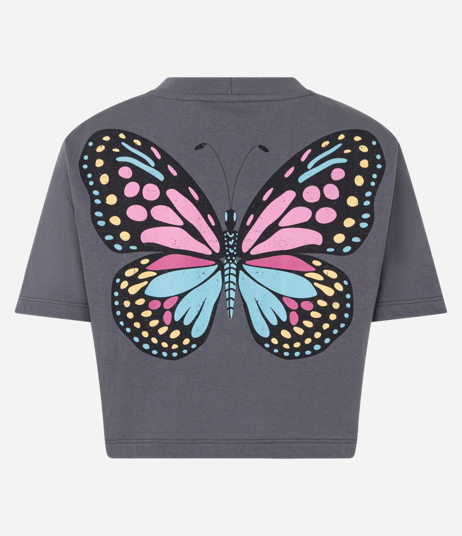 Blusa Cropped em Algodão com Estampa Frente e Costas Be Free Cinza 7