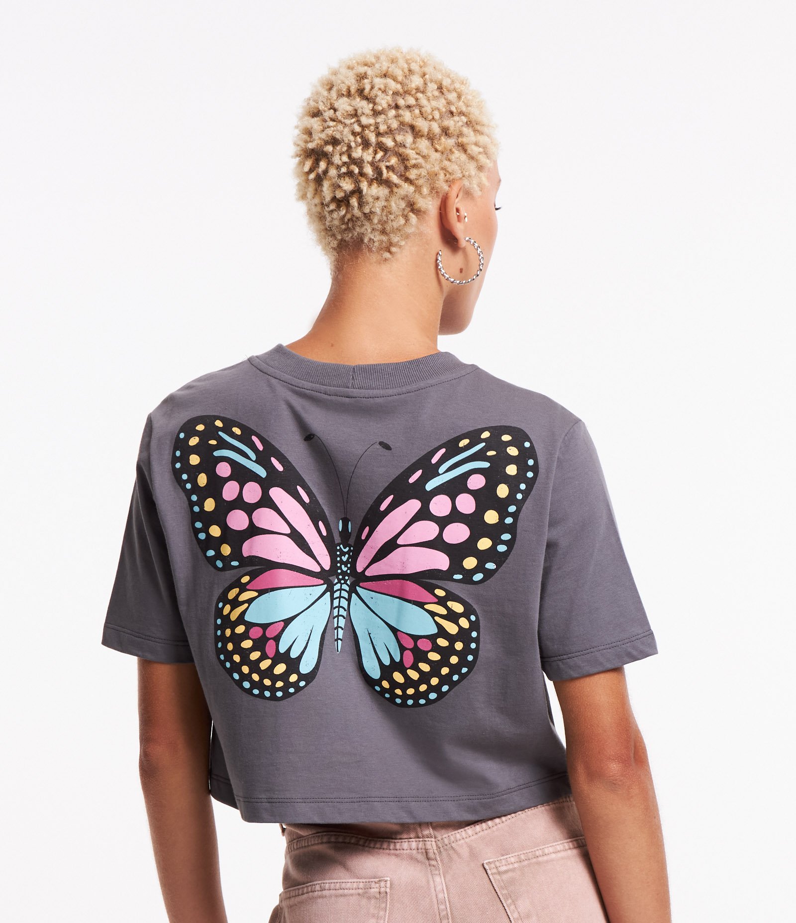 Blusa Cropped em Algodão com Estampa Frente e Costas Be Free Cinza 3