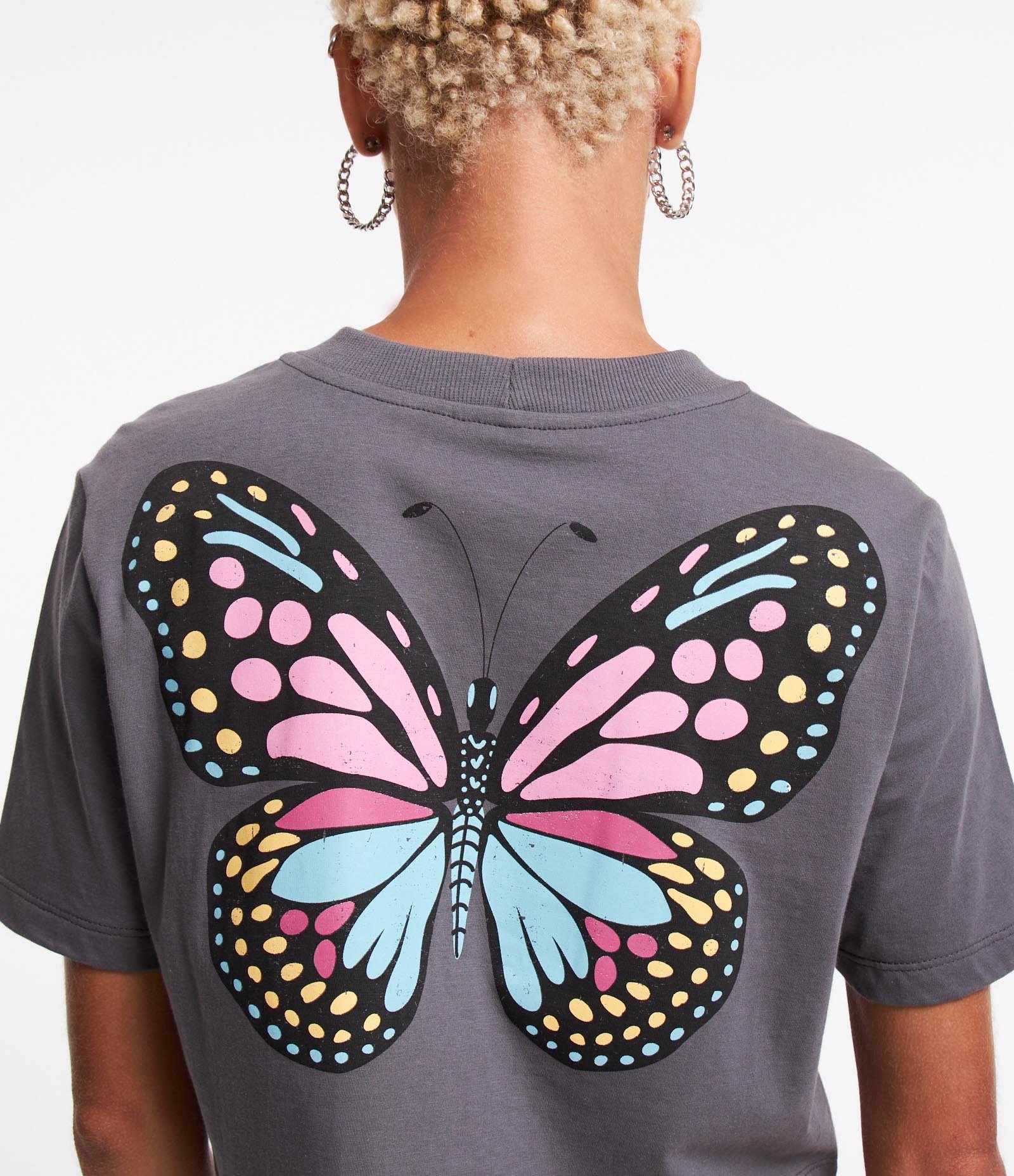 Blusa Cropped em Algodão com Estampa Frente e Costas Be Free Cinza 5