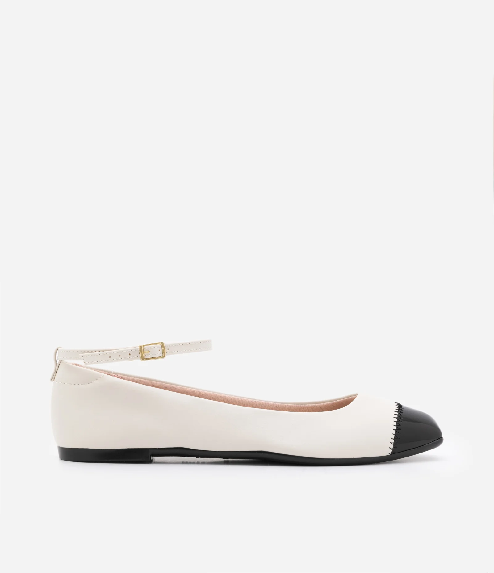 Sapatilha Comfort com Biqueira e Tornozeleira Moleca Off White 1