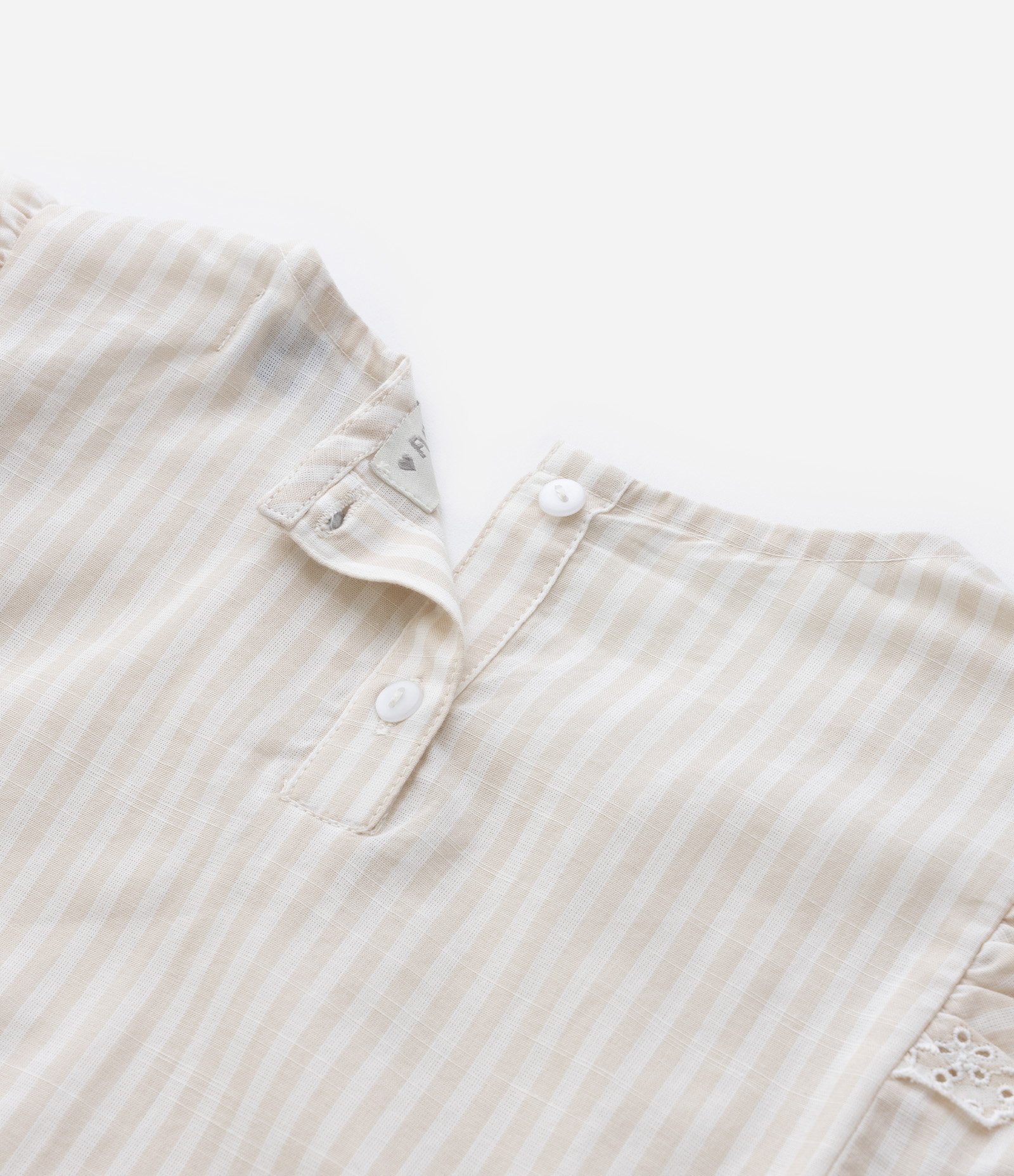 Blusa Infantil em Viscose com Listras e Detalhe de Babado e Broderie - Tam 5 a 14 anos Amarelo/Branco 4