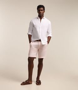 Bermuda Slim Texturizada em Linho com Algodão