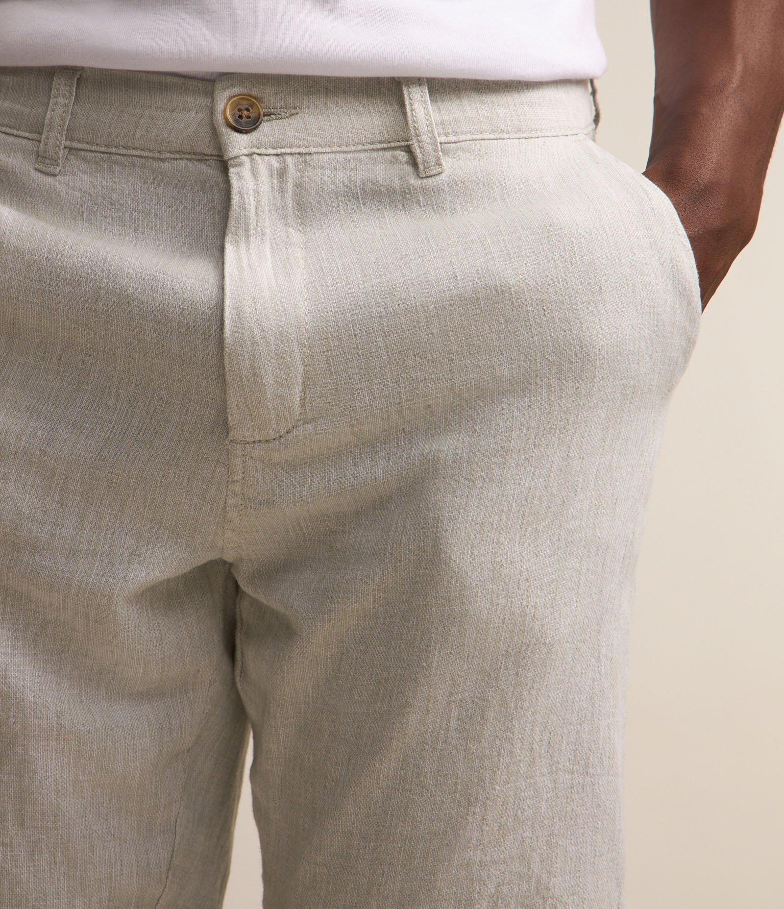 Bermuda Slim Texturizada em Linho com Algodão Verde Claro 4