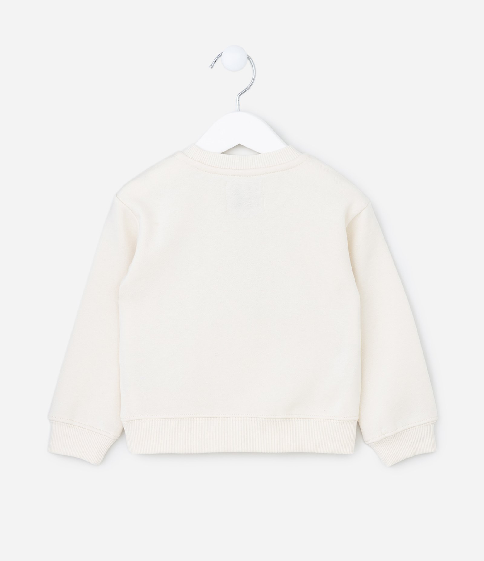 Blusão Infantil Em Moletom Com Bordado De Borboleta - Tam 1 a 5 Anos Off White 2