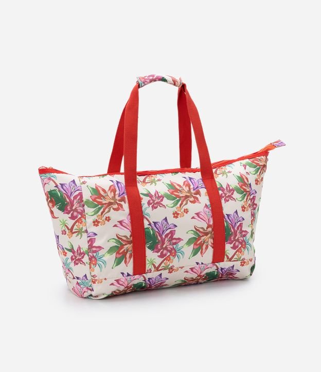 Sacola Térmica Grande com Alças Duplas e Estampa Floral