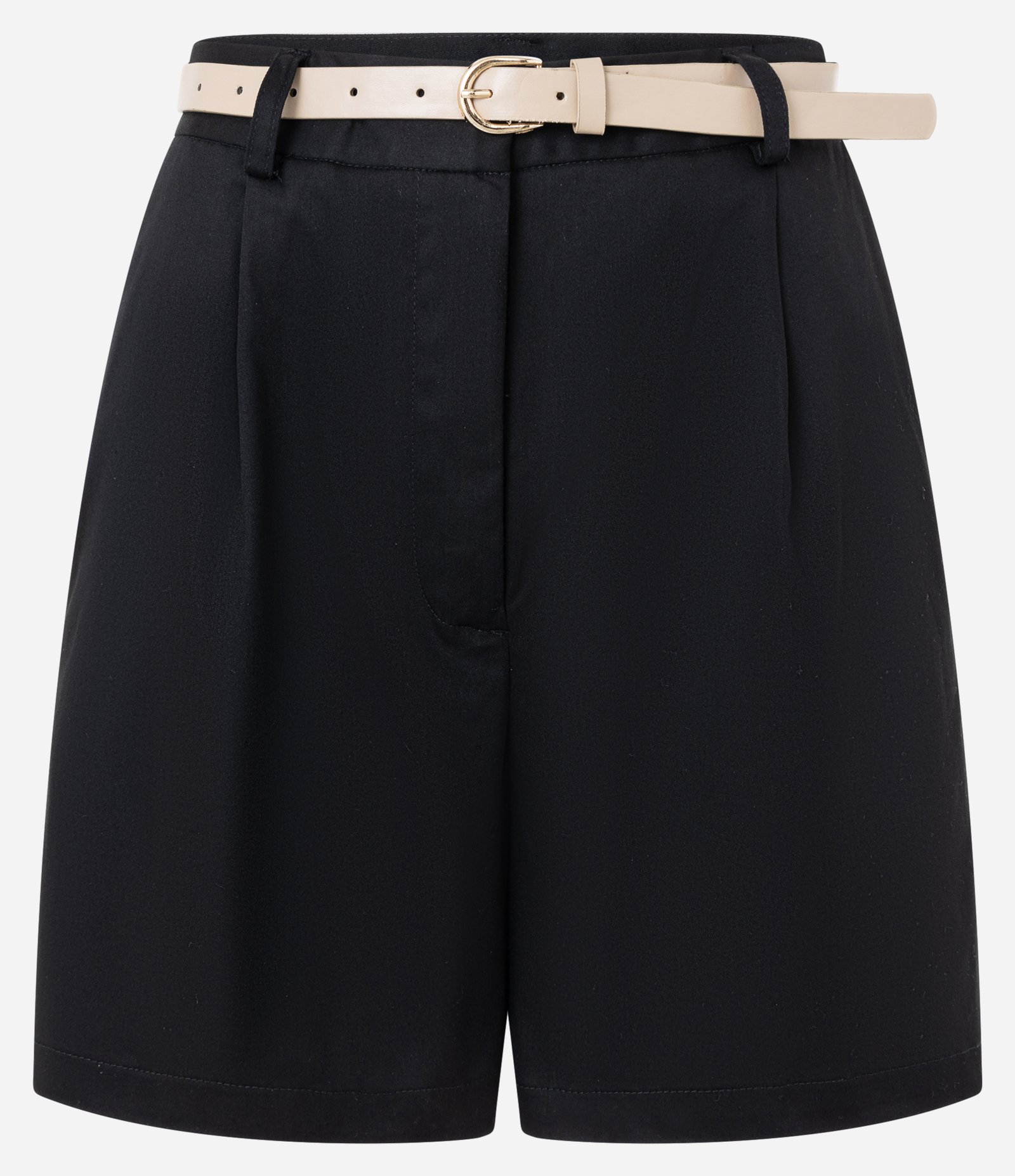 Short em Alfaiataria com Cinto de PU e Fivela de Metal Preto 5