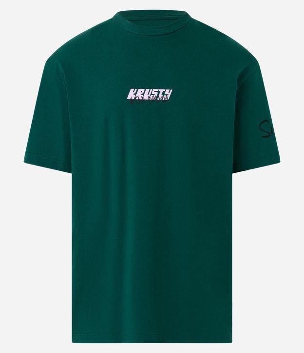 Camiseta Manga Curta com Estampa do Krusty Verde 7