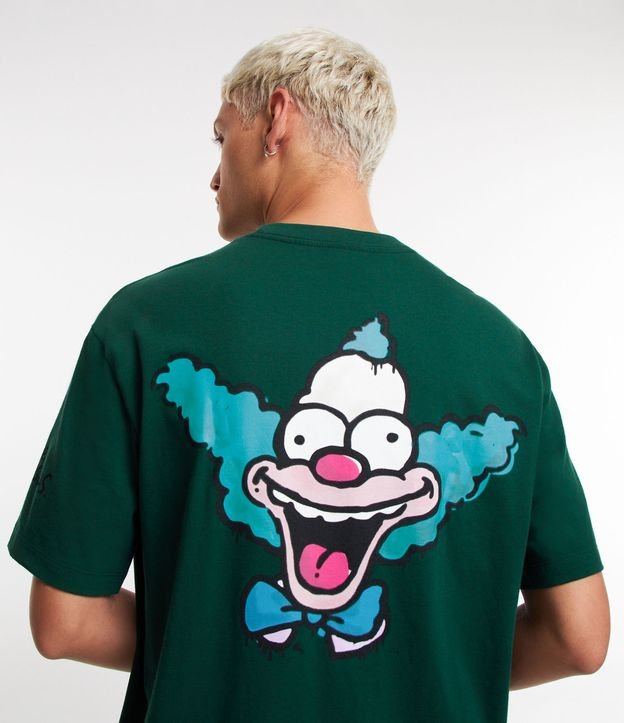 Camiseta Manga Curta com Estampa do Krusty Verde 1