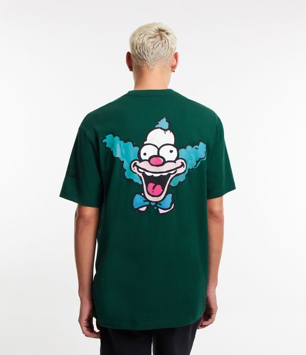 Camiseta Manga Curta com Estampa do Krusty Verde 4