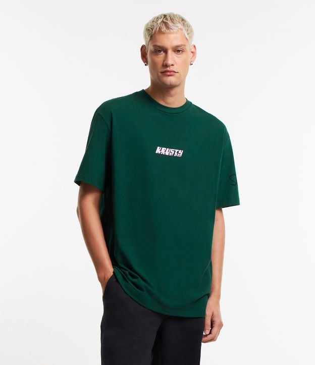 Camiseta Manga Curta com Estampa do Krusty Verde 6