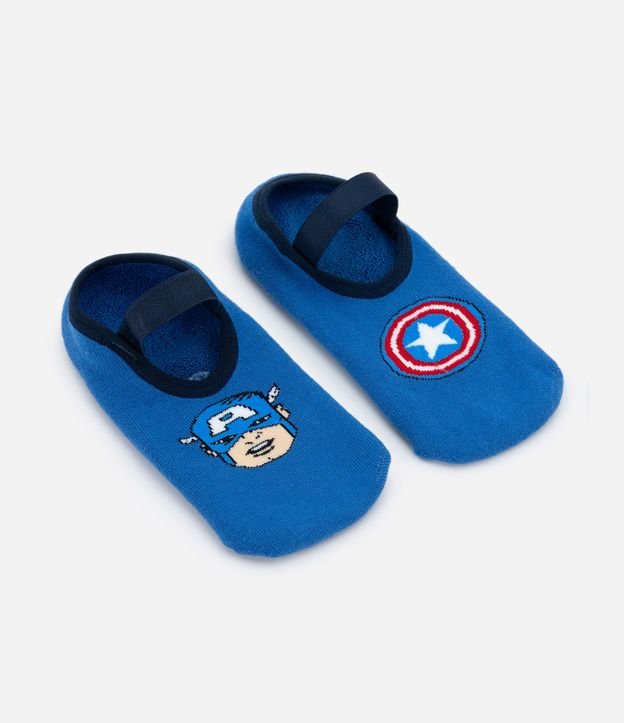 Meia Sapatilha Infantil Estampa Capitão América - Tam 19 ao 34