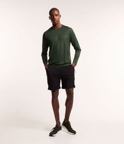 Bermuda Esportiva em Microfibra Fundo Mescla com Refletivos