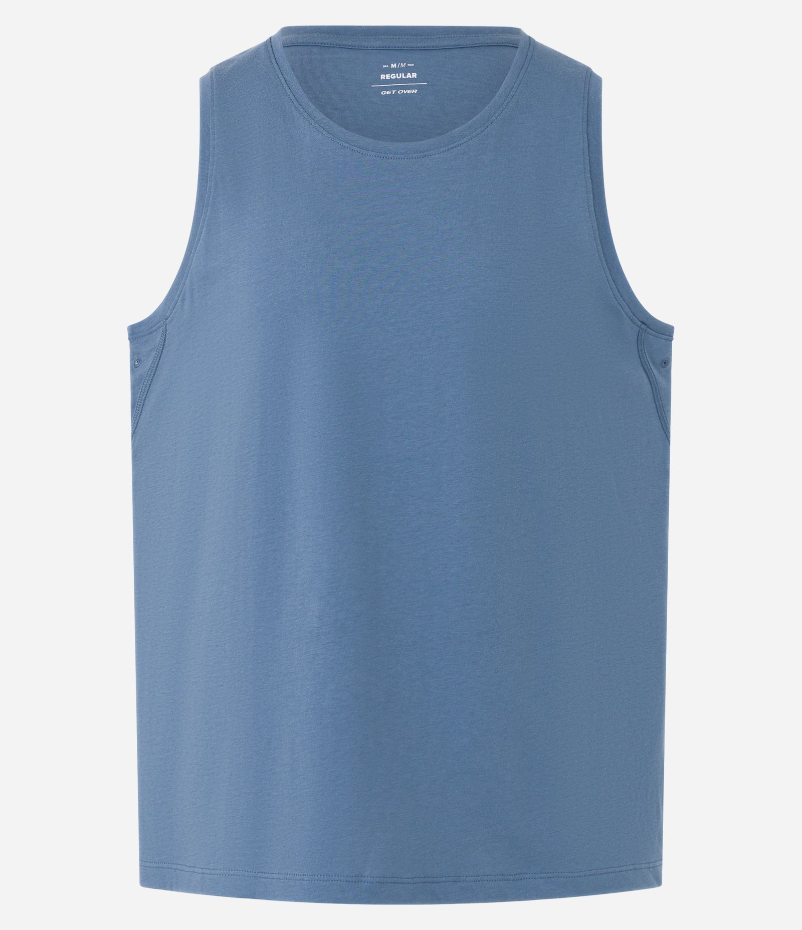 Regata Esportiva em Algodão Peruano com Gola Redonda Azul 5