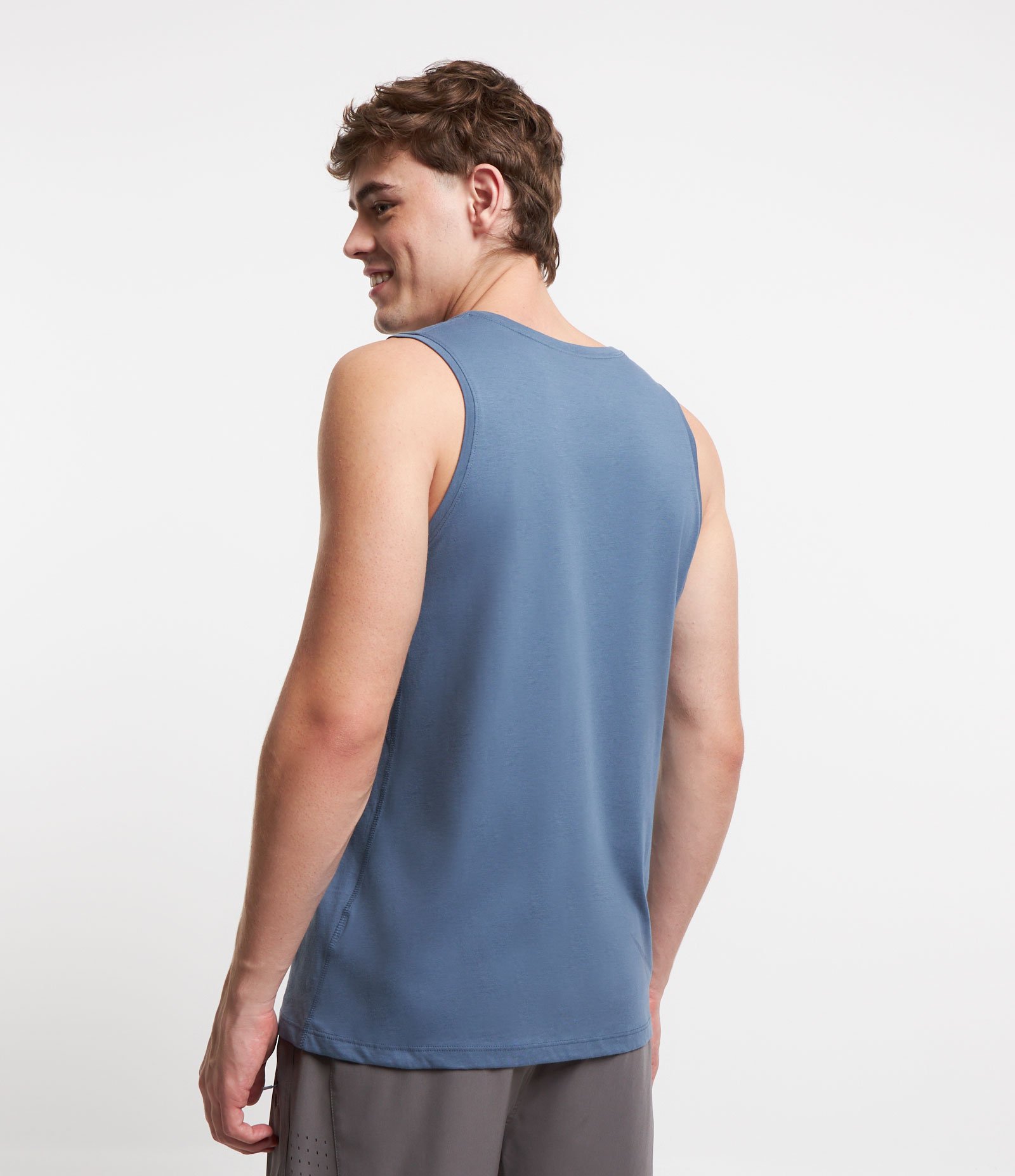 Regata Esportiva em Algodão Peruano com Gola Redonda Azul 2