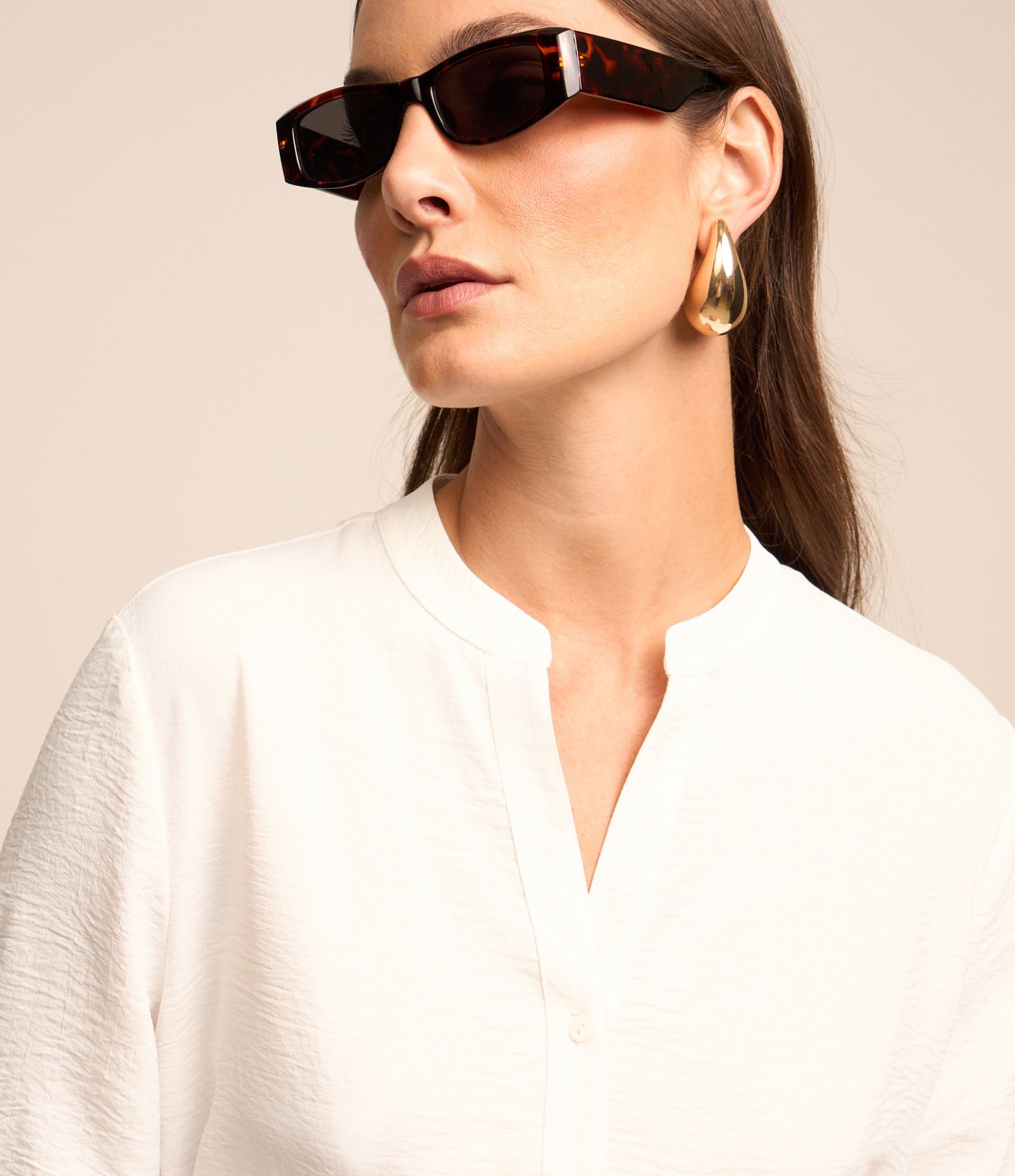 Camisa em Airflow com Gola Padre Branco Neve 3