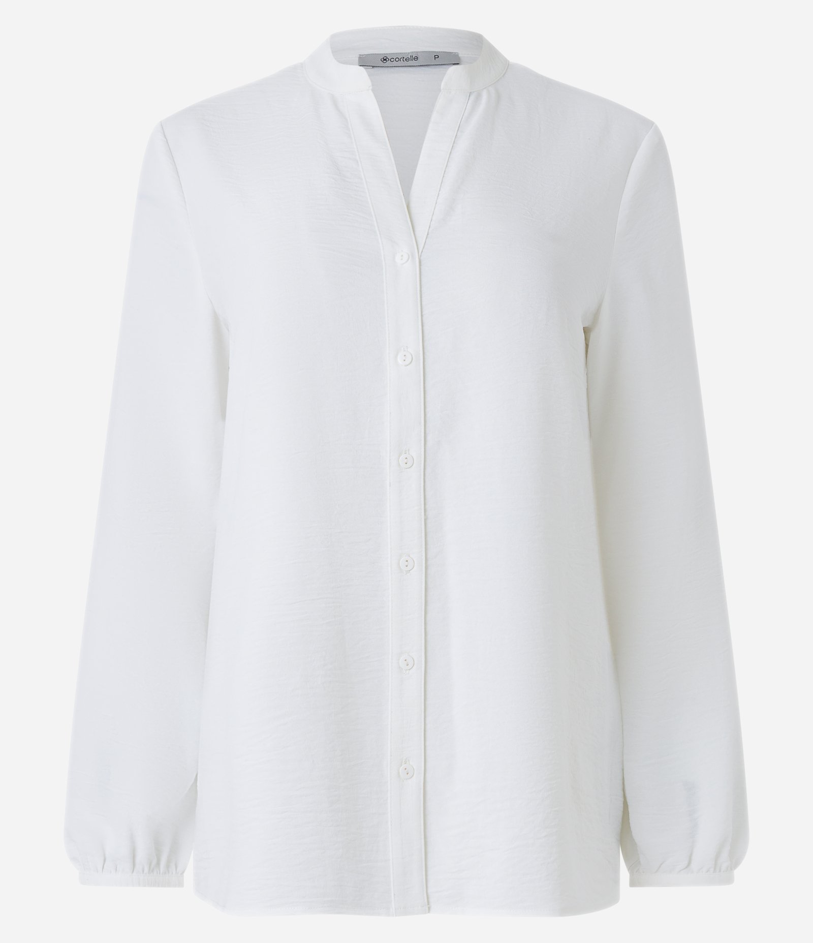 Camisa em Airflow com Gola Padre Branco Neve 6