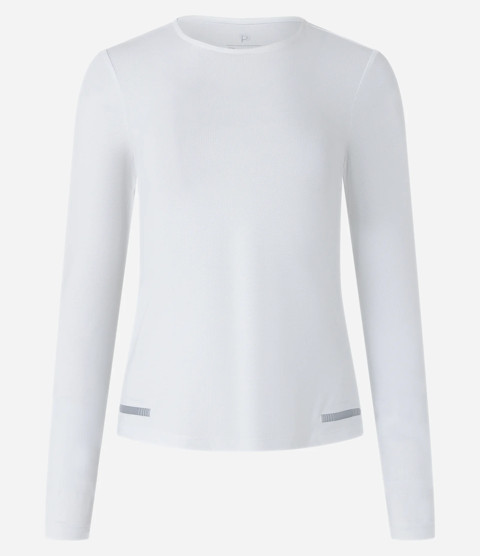 Camiseta Esportiva Ajustada em Poliamida com Detalhe Reflexivo Branco 6