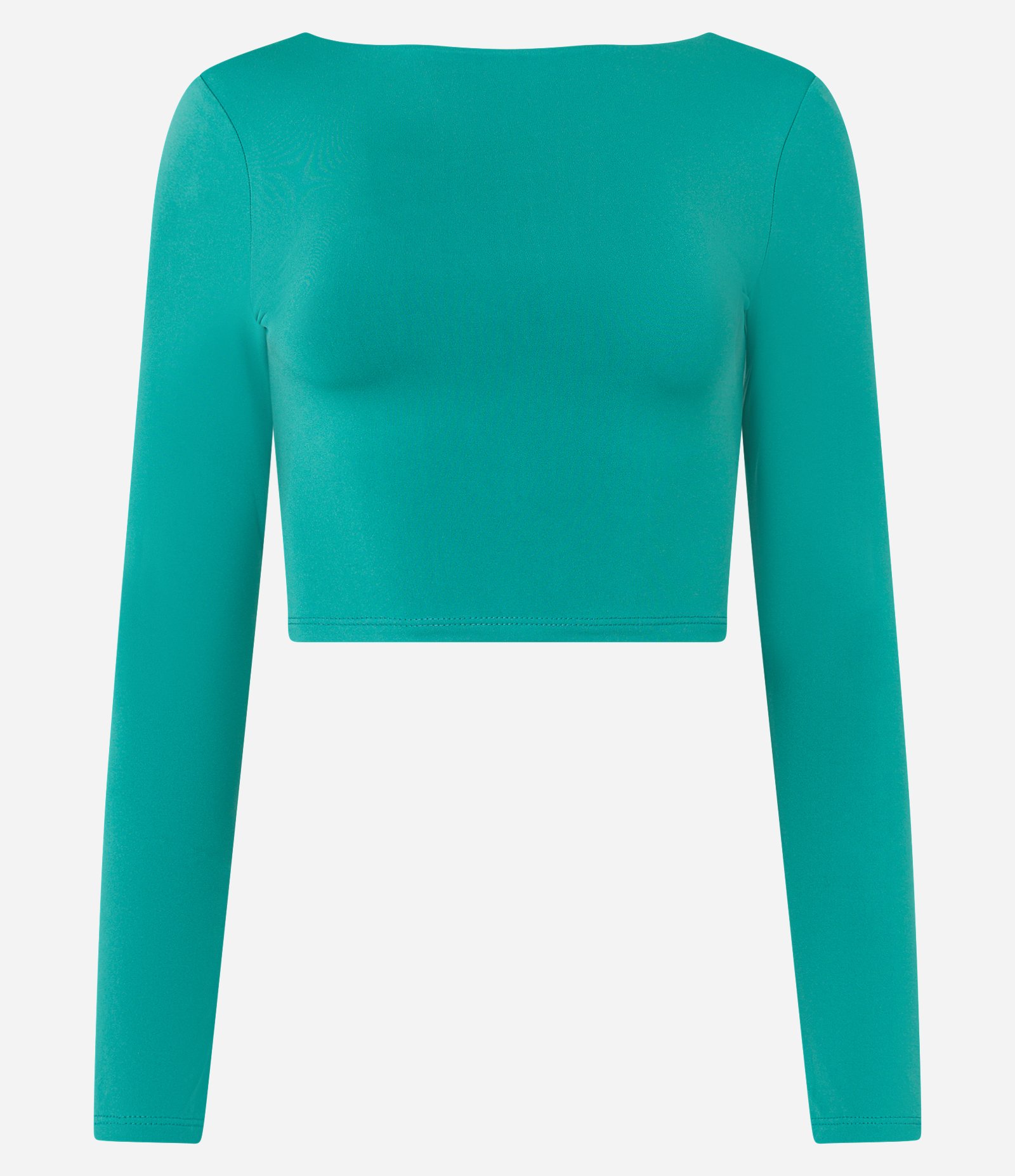 Blusa em Meia Malha com Abertura nas Costas em U Verde 5