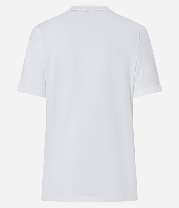 Camiseta e Meia Malha com Estampa Lettering e Laço Aplicado Branco 8