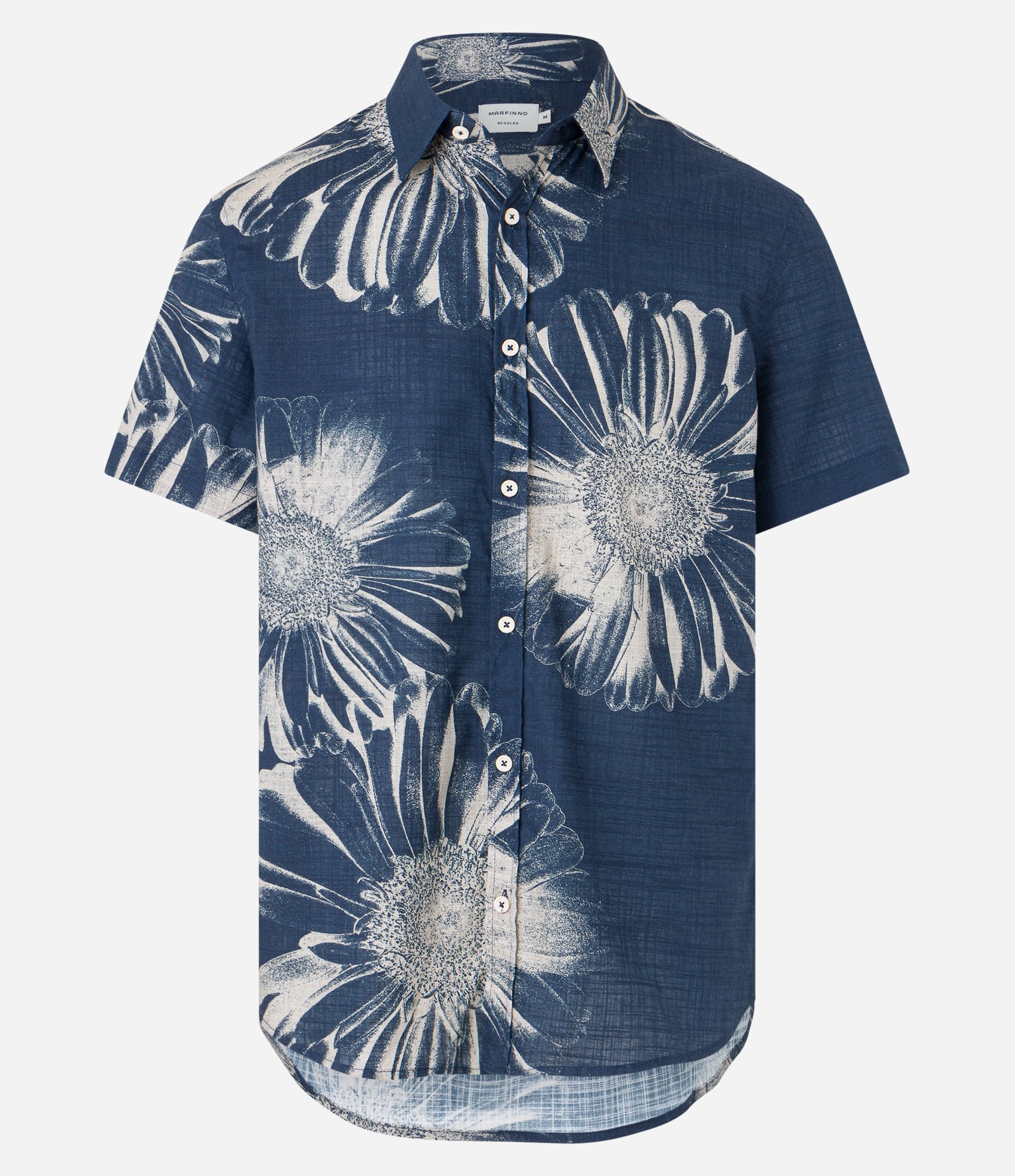 Camisa Manga Curta em Voal com Estampa Floral Azul 6