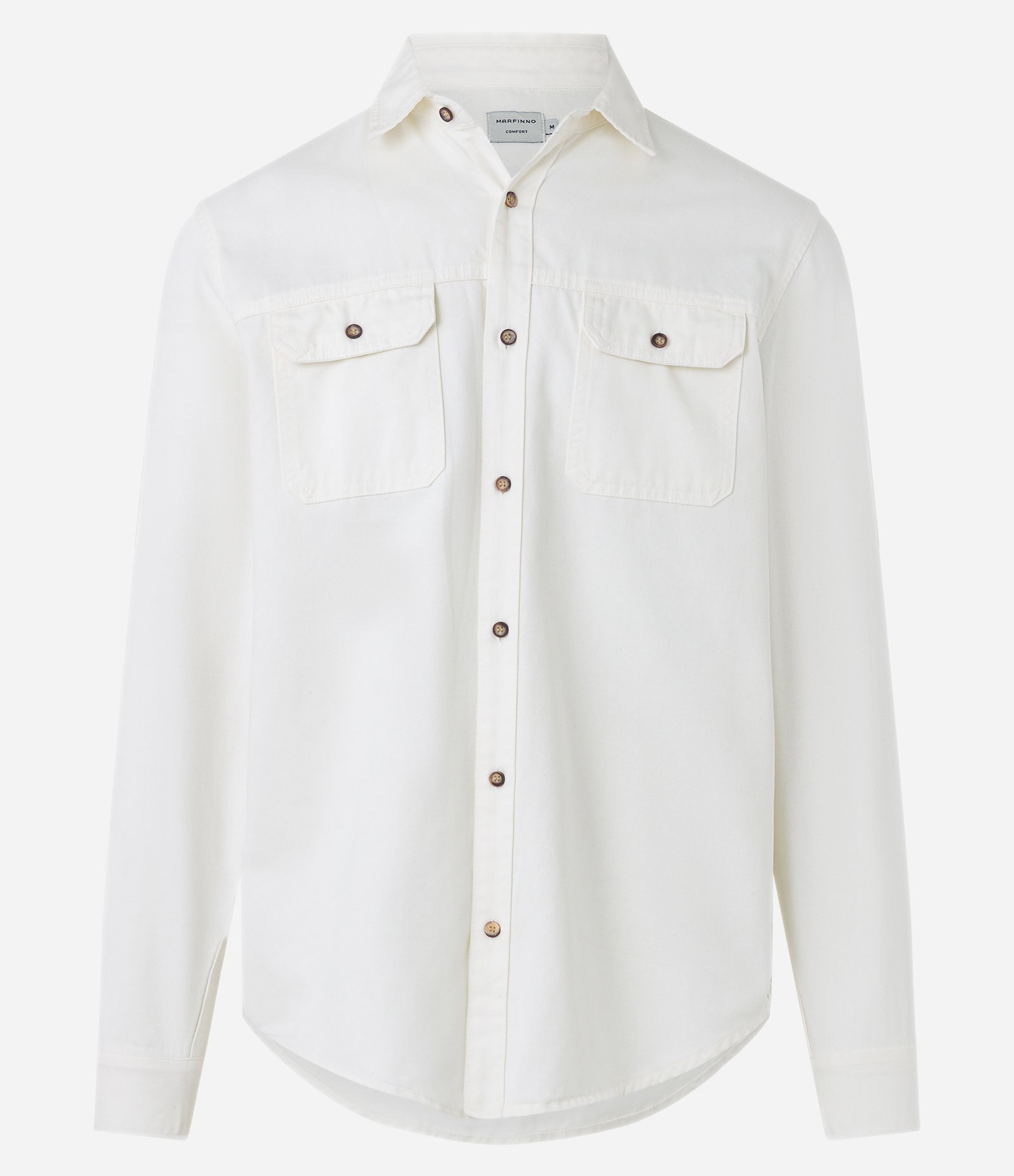 Camisa Comfort em Algodão com Bolsos Lapela e Abotoamento 7