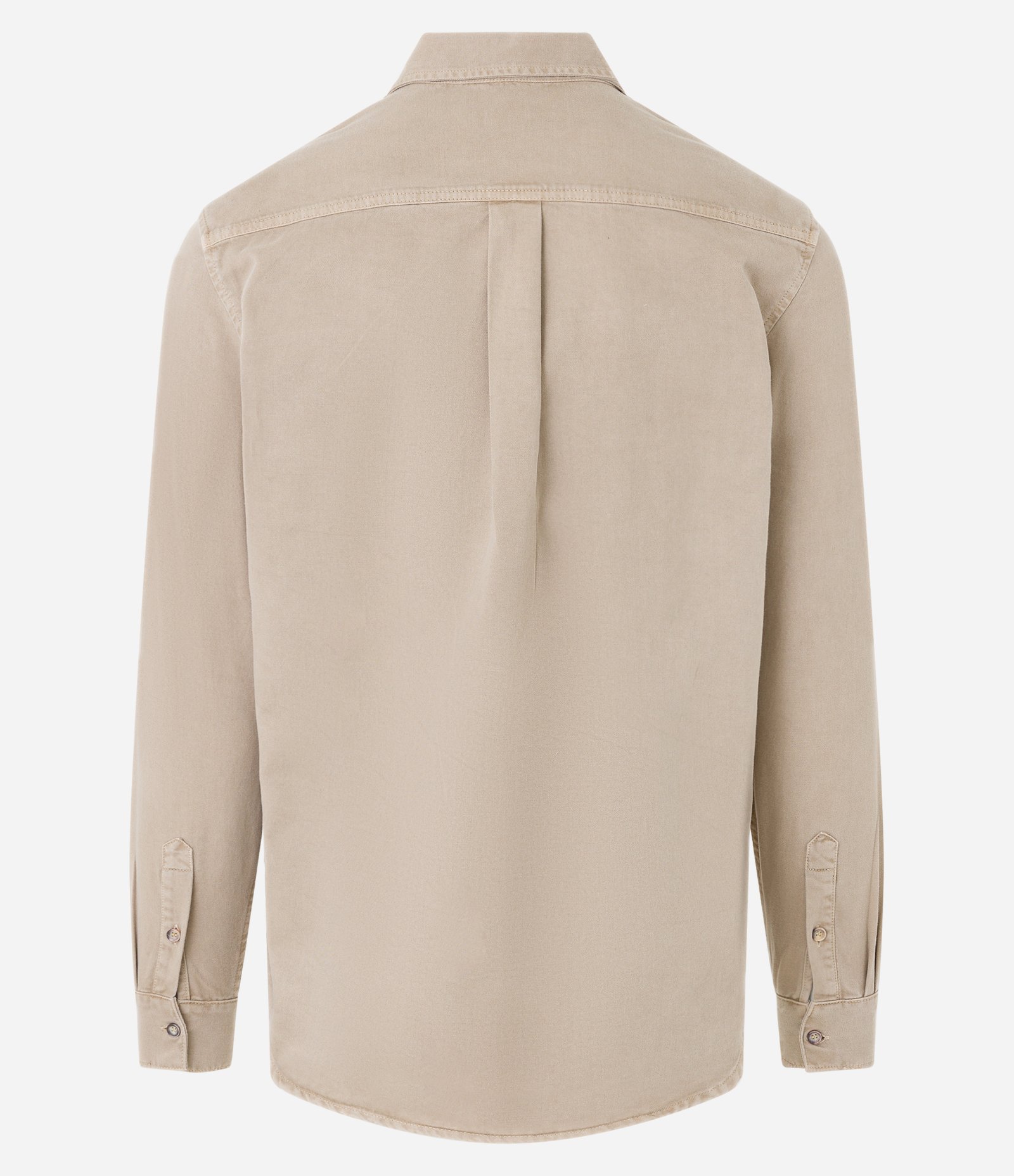 Camisa Comfort em Algodão com Bolsos Lapela e Abotoamento Bege 10