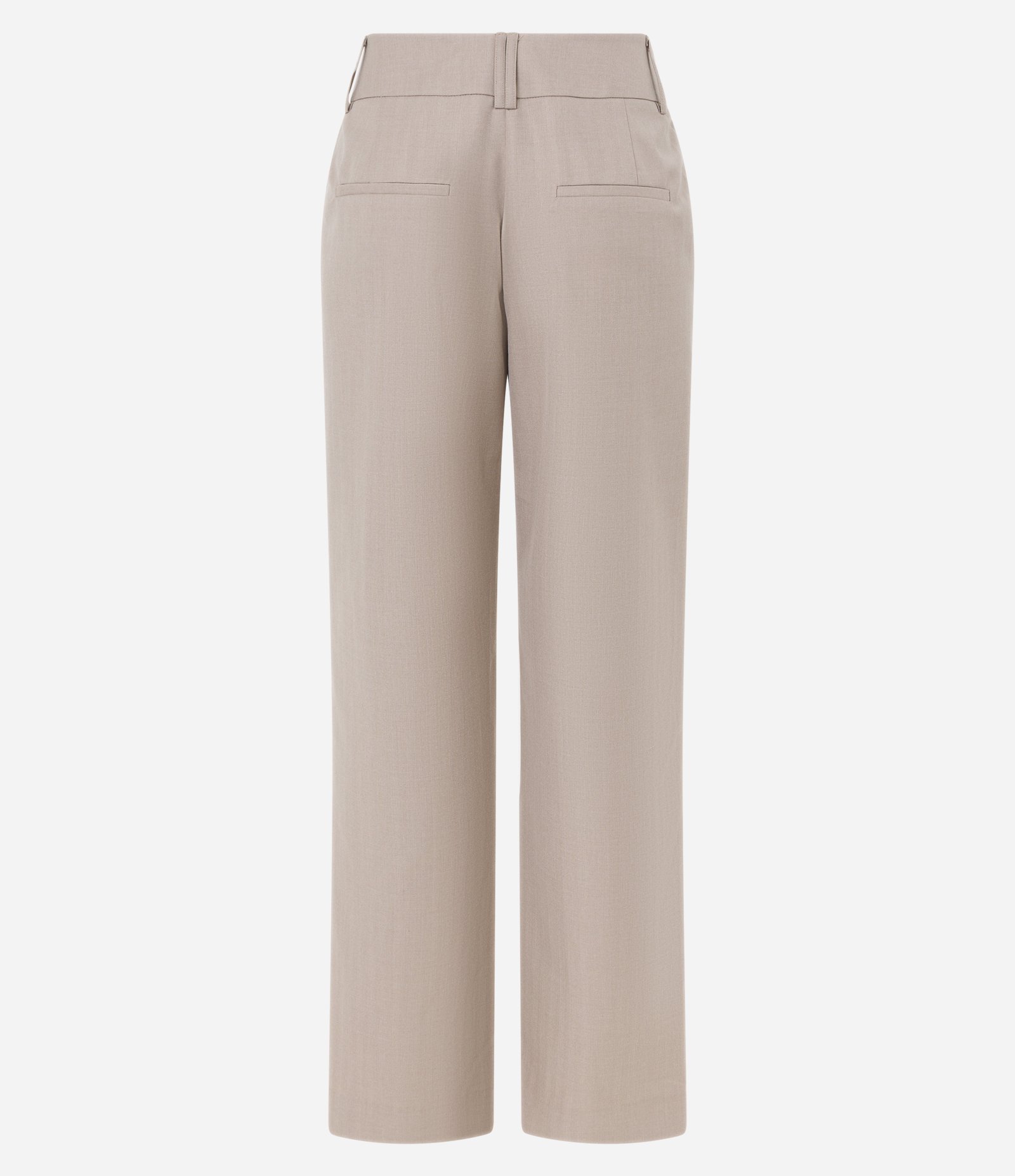 Calça Reta Alfaiatada com Fechamento Frontal no Cós Bege 6