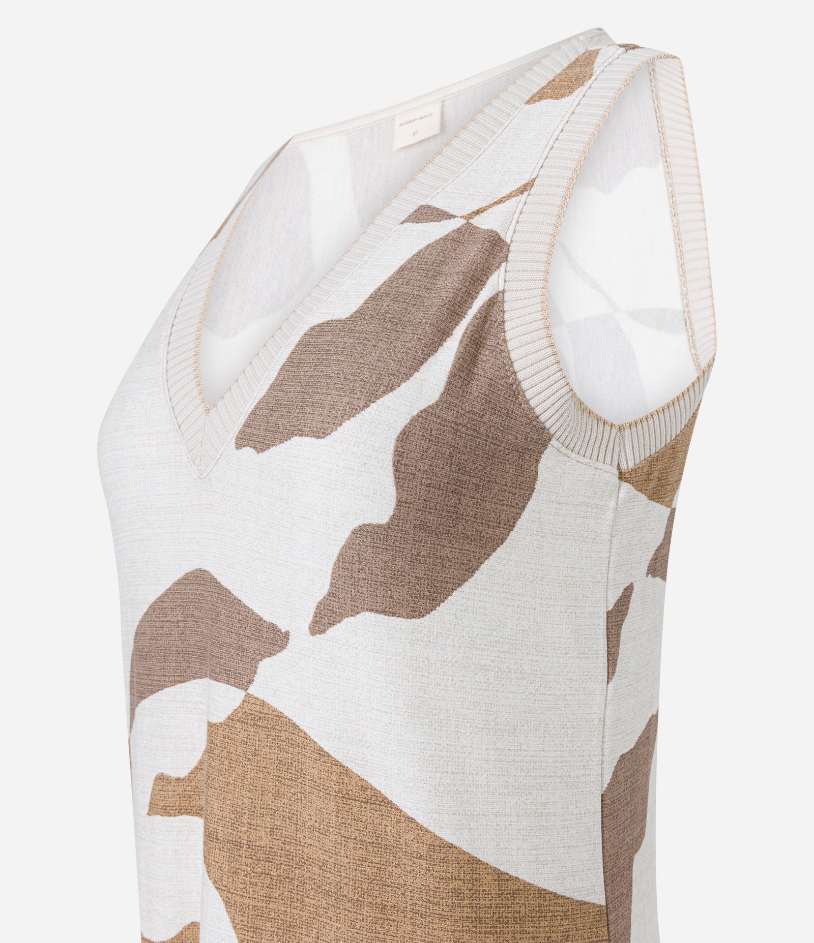 Vestido Midi em Malha Viscose com Estampa Tropical Bege/ Branco/ Verde 8