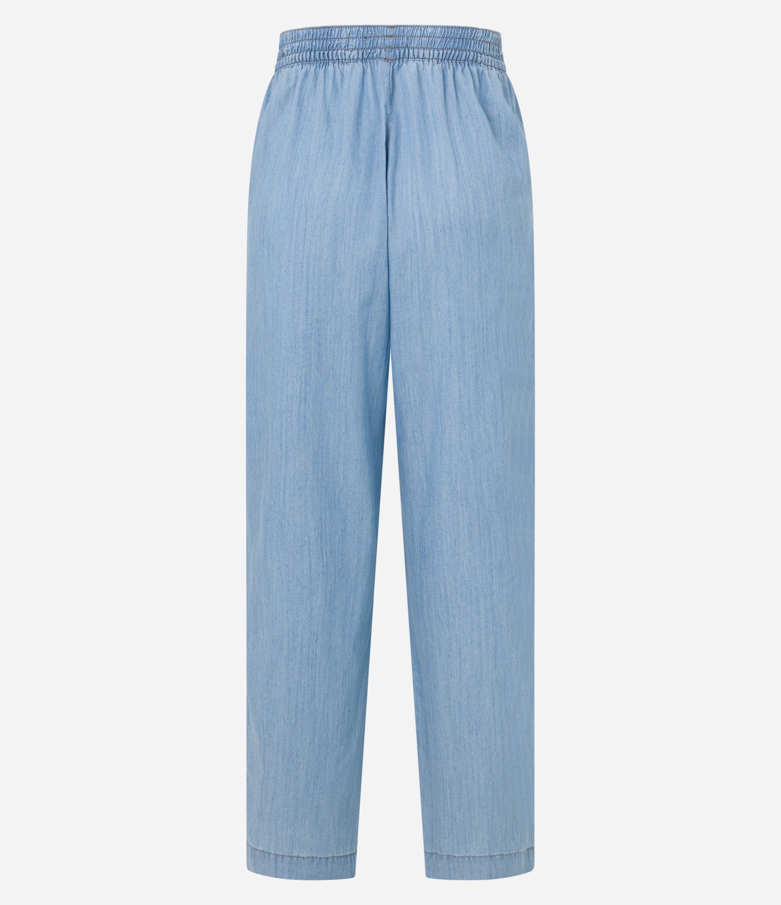 Calça Reta em Jeans com Cós Elástico Azul Claro 6