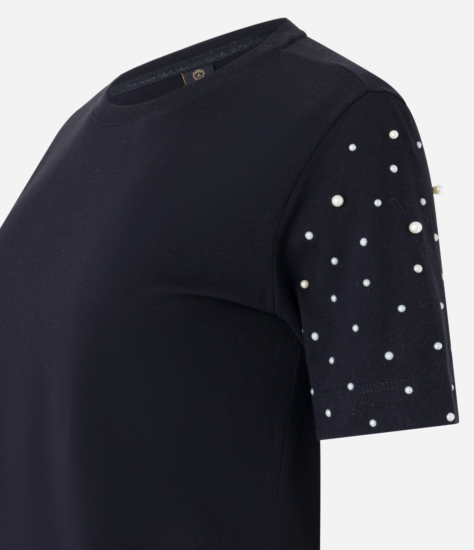 Blusa em Algodão com Pérolas na Manga Preto 5