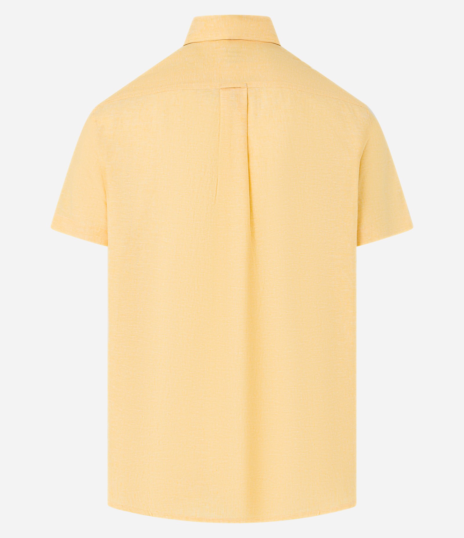 Camisa Comfort Básica em Linho com Bolso Frontal Amarelo 5