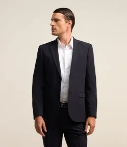 Paletó Social em Tricoline com Abotoamento Frontal