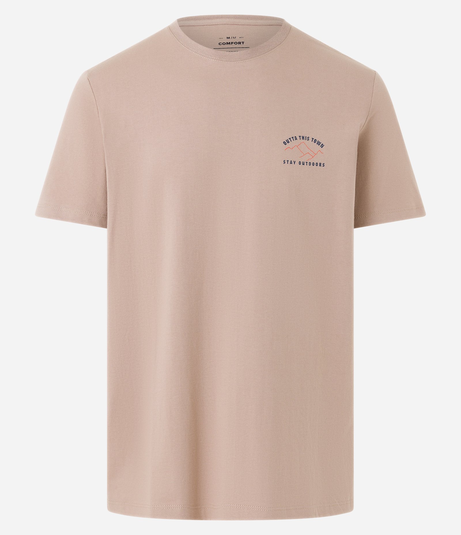 Camiseta Comfort em Algodão com Estampa Frente e Costas Montanha Outta This Town Marrom 6