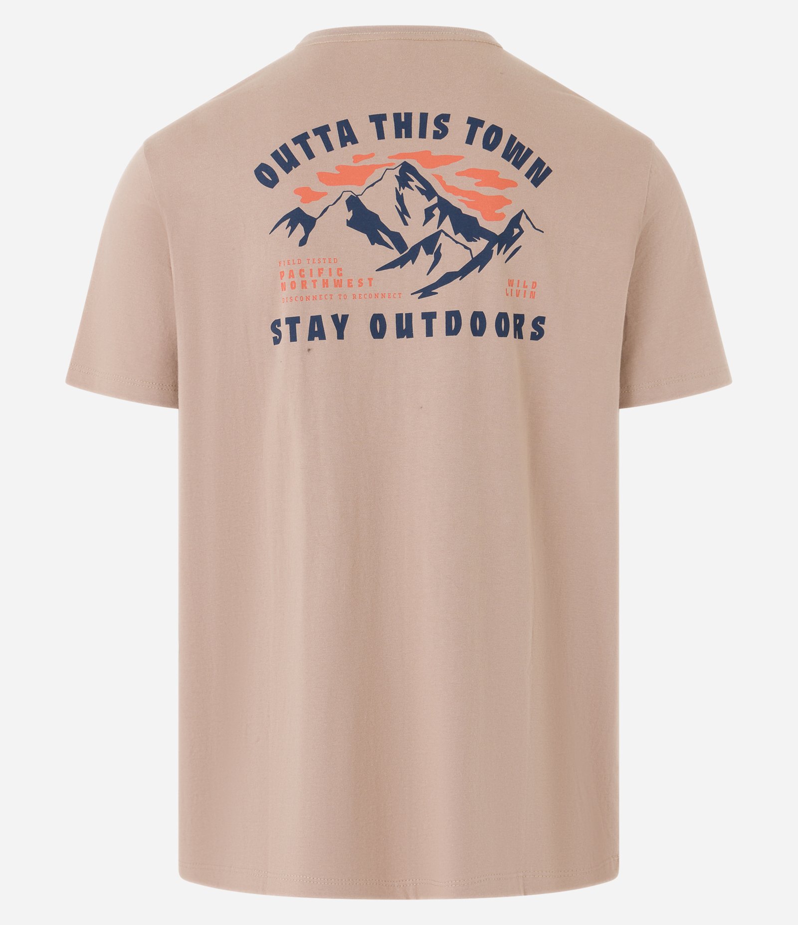 Camiseta Comfort em Algodão com Estampa Frente e Costas Montanha Outta This Town Marrom 7