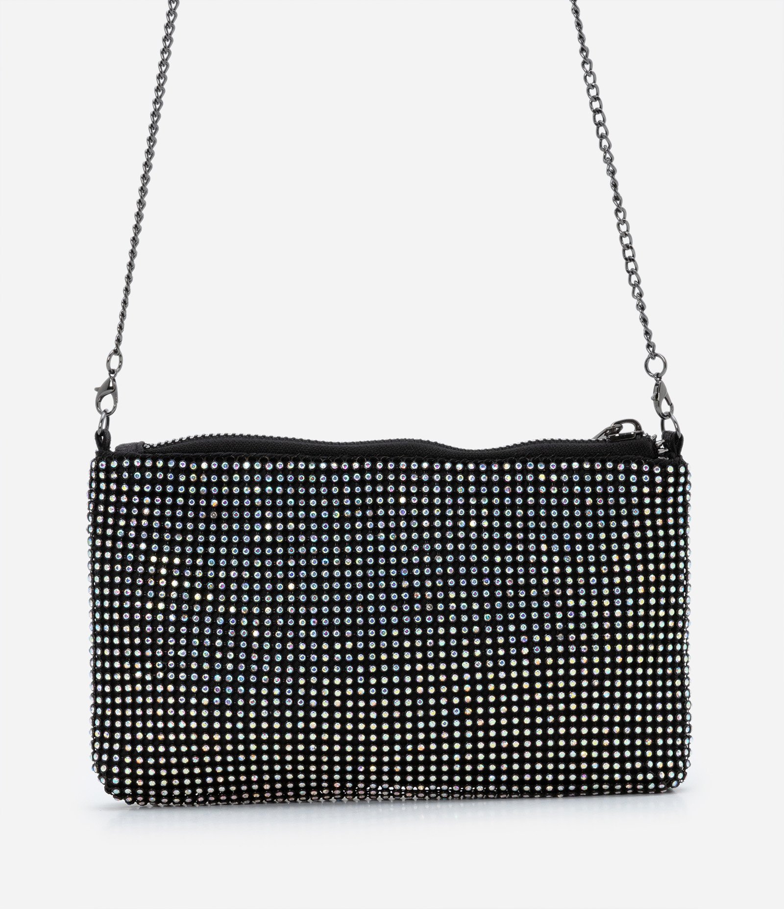 Bolsa Transversal com Alça Corrente e Detalhes em Strass Holográfico-AC 4