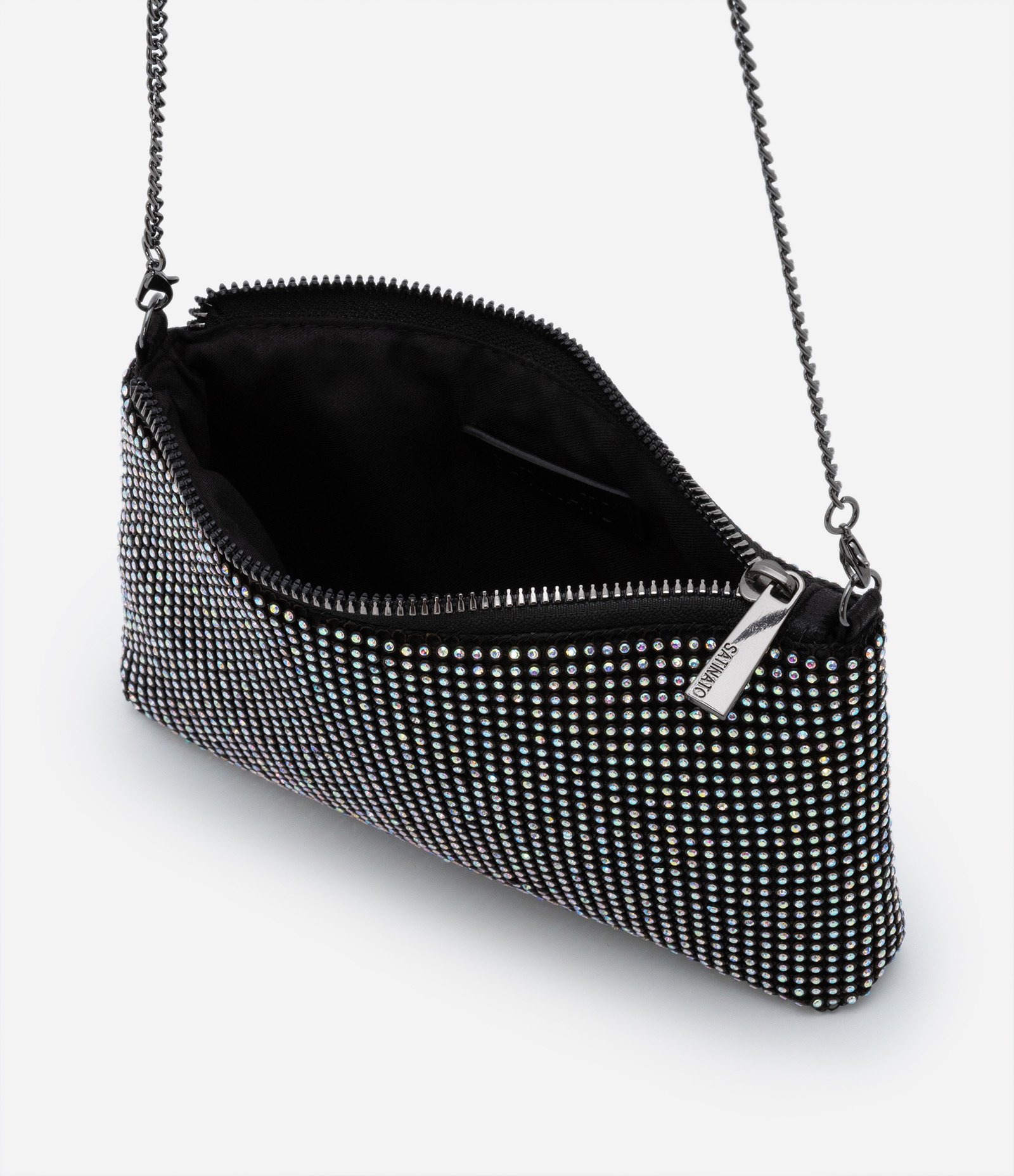 Bolsa Transversal com Alça Corrente e Detalhes em Strass Holográfico-AC 5