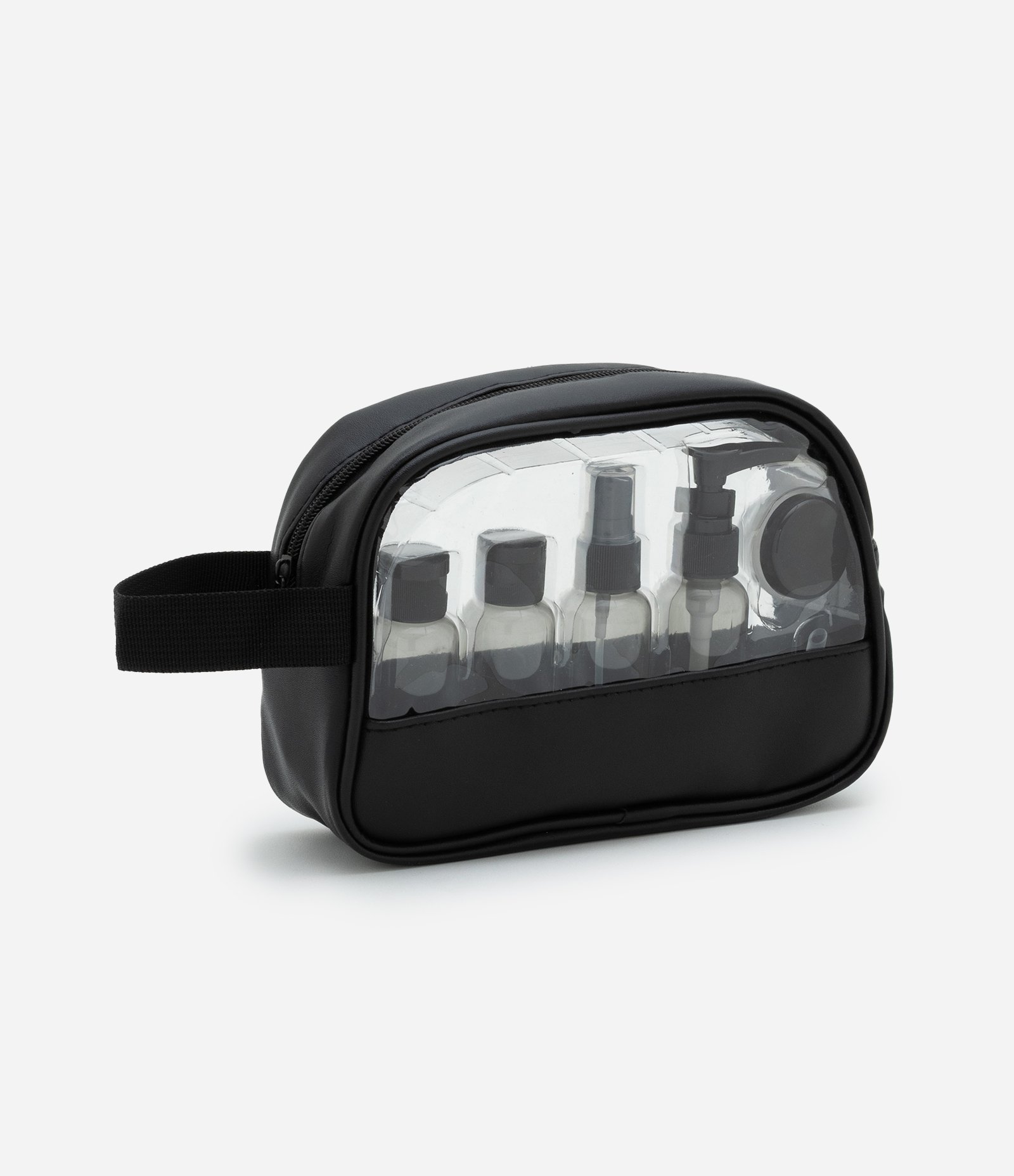 Kit Viagem com Frascos e Nécessaire Preto 1