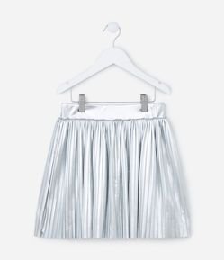 Saia Plissada Infantil Metalizada - Tam 5 a 14 Anos