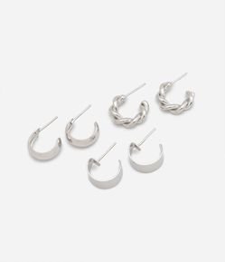 Kit 03 Argolas Pequenas com Formatos Variados