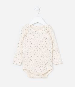 Body Infantil em Algodão com Estampa de Mini Corações - Tam 0 a 18 meses