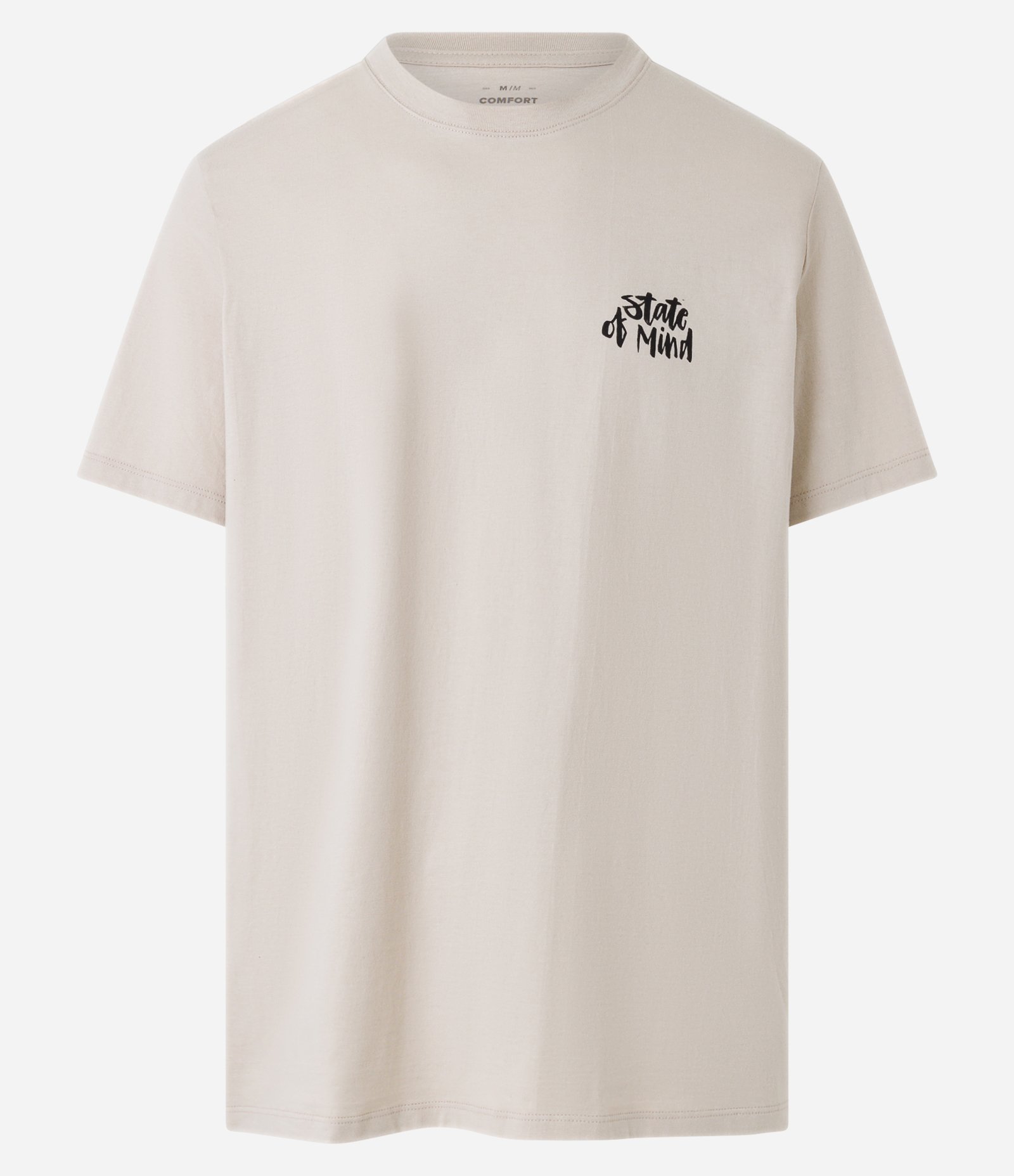 Camiseta Comfort em Algodão com Estampa State Of Mind Bege 6