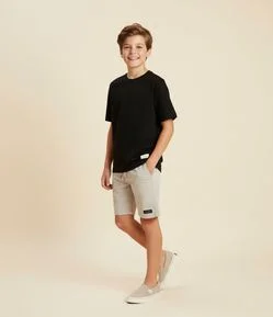 Bermuda Infantil com Amarração e Bolsos - Tam 05 a 14 Anos