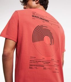 Camiseta Comfort em Algodão e Estampa Wave Anatomy