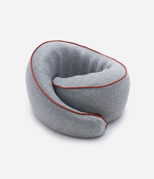 Travesseiro de Viagem com Velcro e Detalhe Contrastante