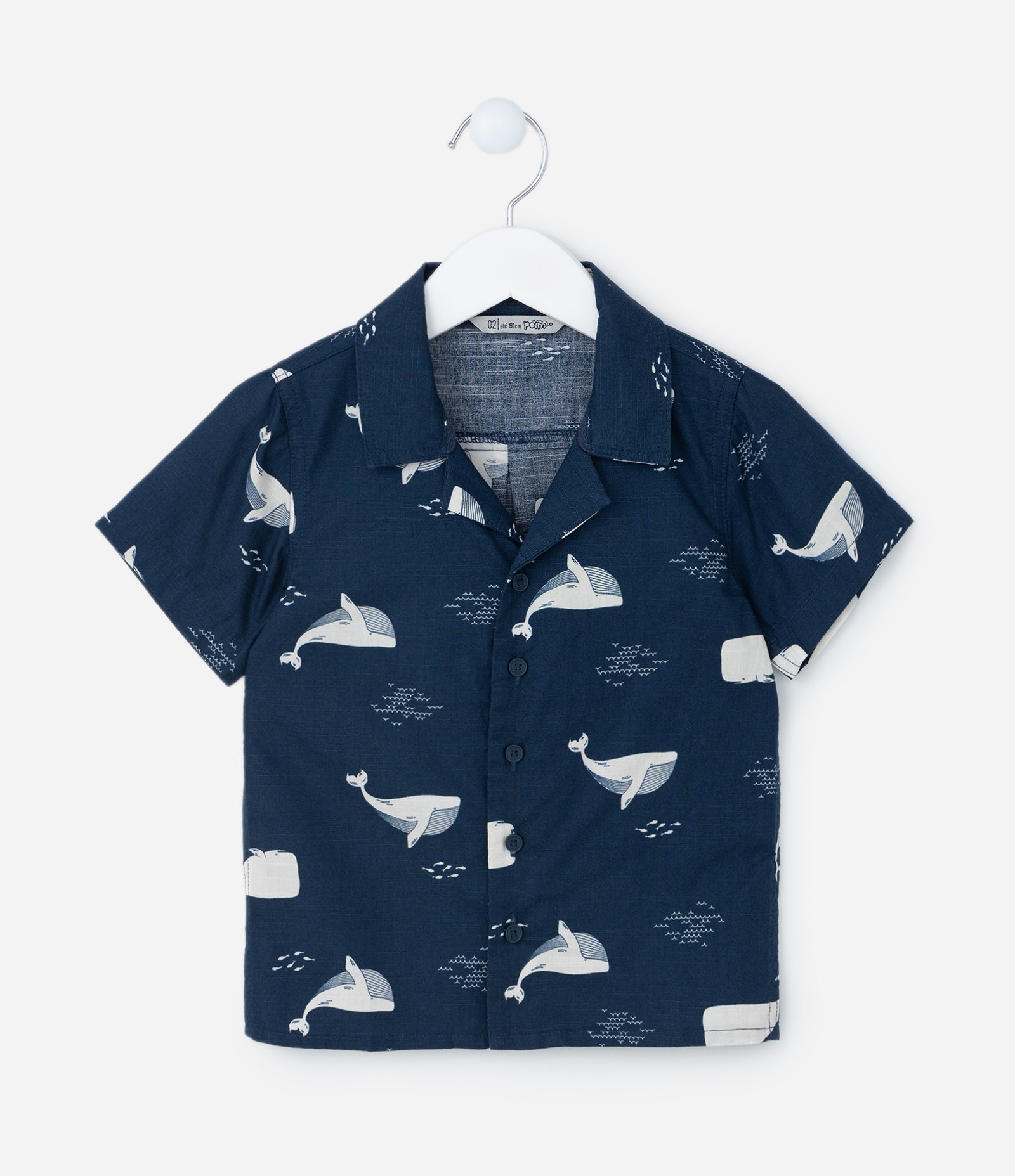 Camisa Infantil com Estampa Baleias - Tam 1 a 5 Anos Azul 1