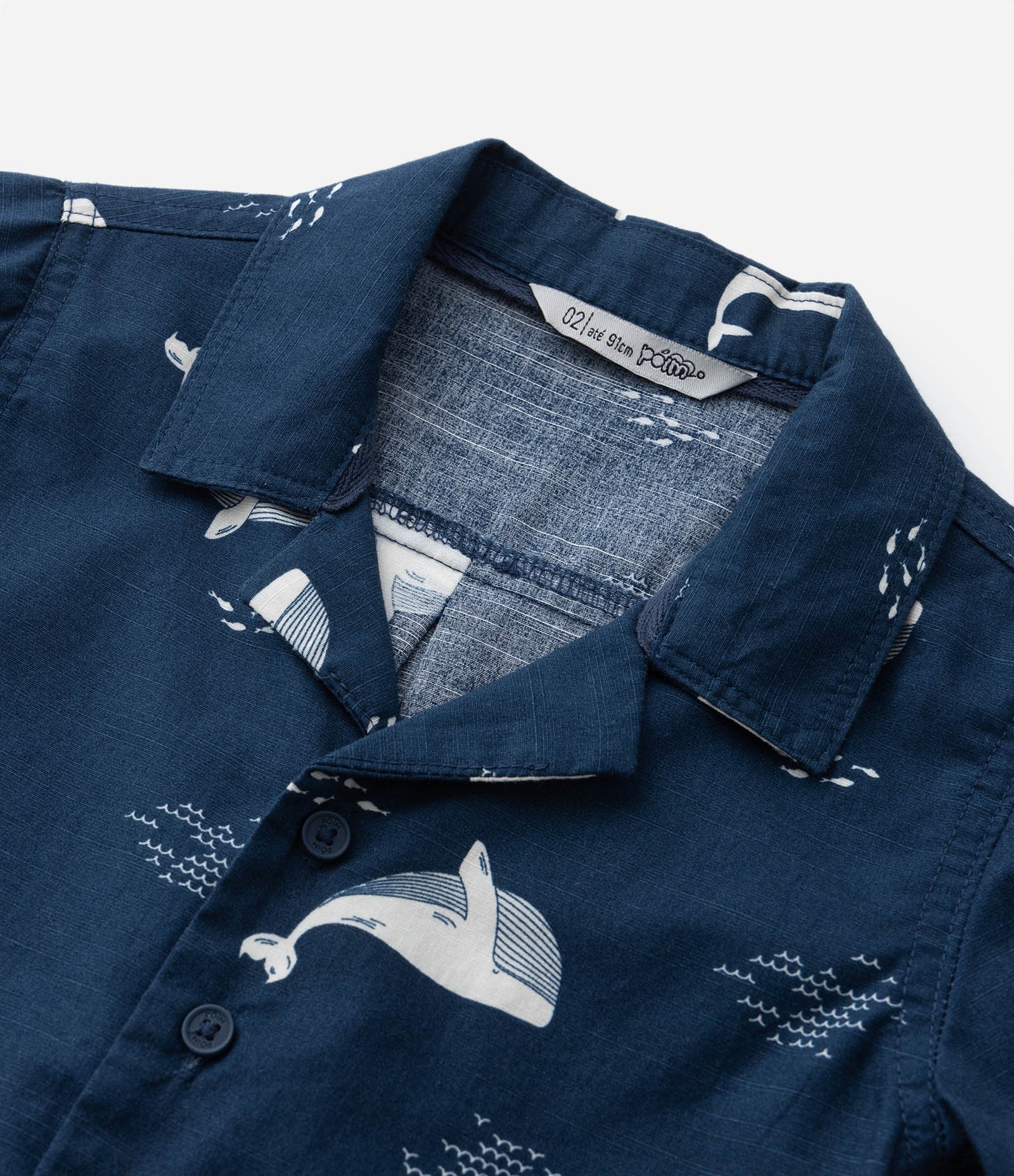 Camisa Infantil com Estampa Baleias - Tam 1 a 5 Anos Azul 4