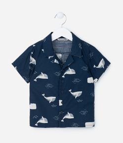 Camisa Infantil com Estampa Baleias - Tam 1 a 5 Anos